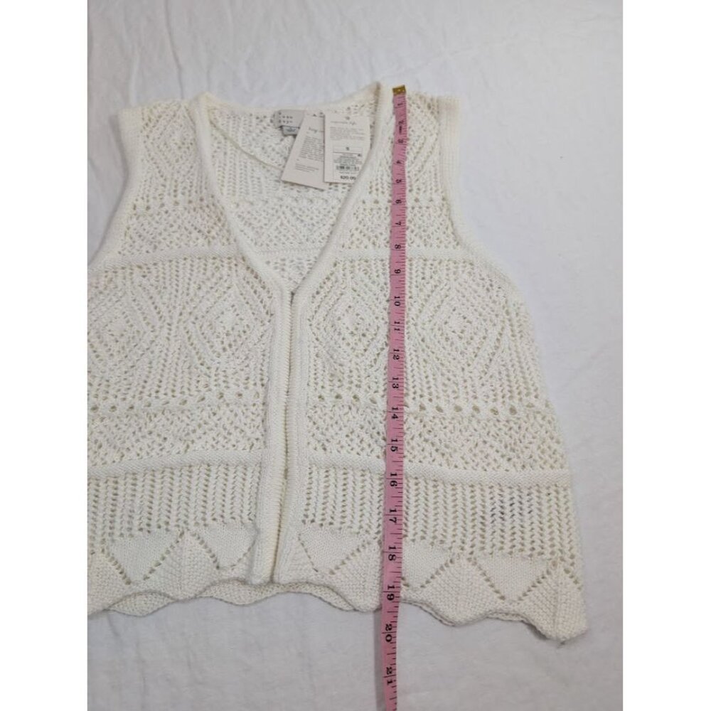 a new day women's size small off white crochet vest new with tags festival O12 - Picture 5 of 6